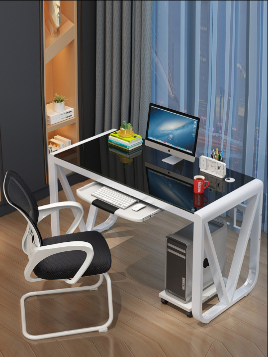 鋼化玻璃電腦臺式桌家用簡易書桌簡約現代經濟型學生學習寫字桌子